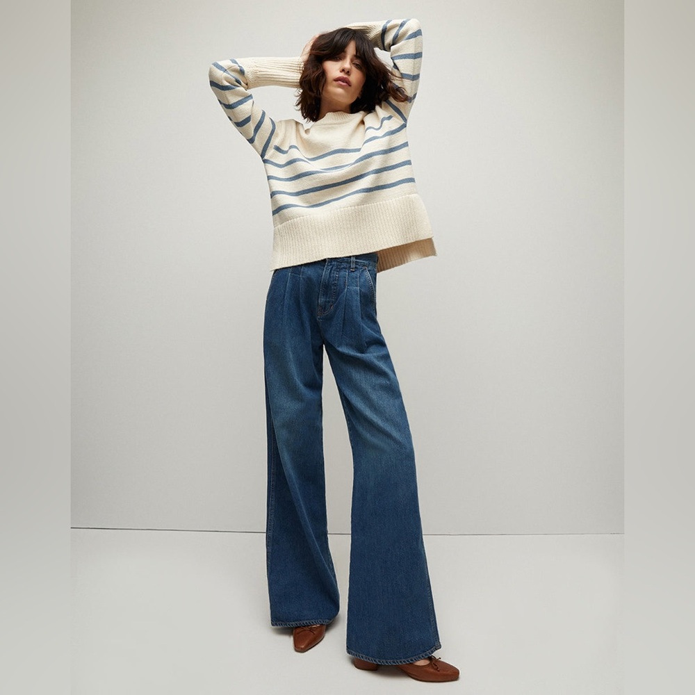 NWT Veronica Beard Andover Blue Striped Sweater